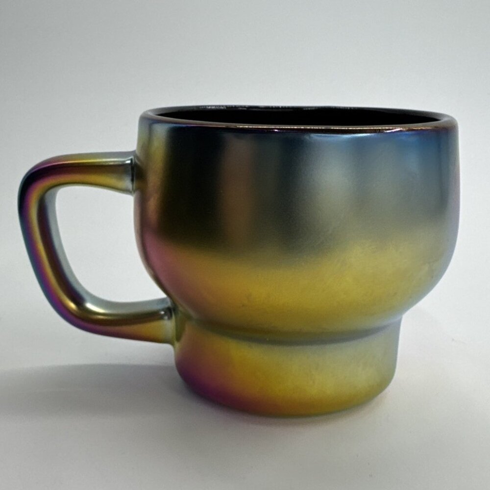 Starbucks Skull Mug Rainbow Oil Slick Iridescent Gothic Coffee 14 oz NOT USED - Picture 4 of 9